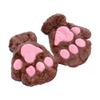 Winter Fingerless Gloves Fluffy Bear for Cat Paw Claw Half Finger Mitten Hand Wa