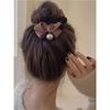Delicato fermaglio per capelli con fiocco in velluto Fermaglio per capelli grande premium Fermaglio per capelli con perla francese sul retro