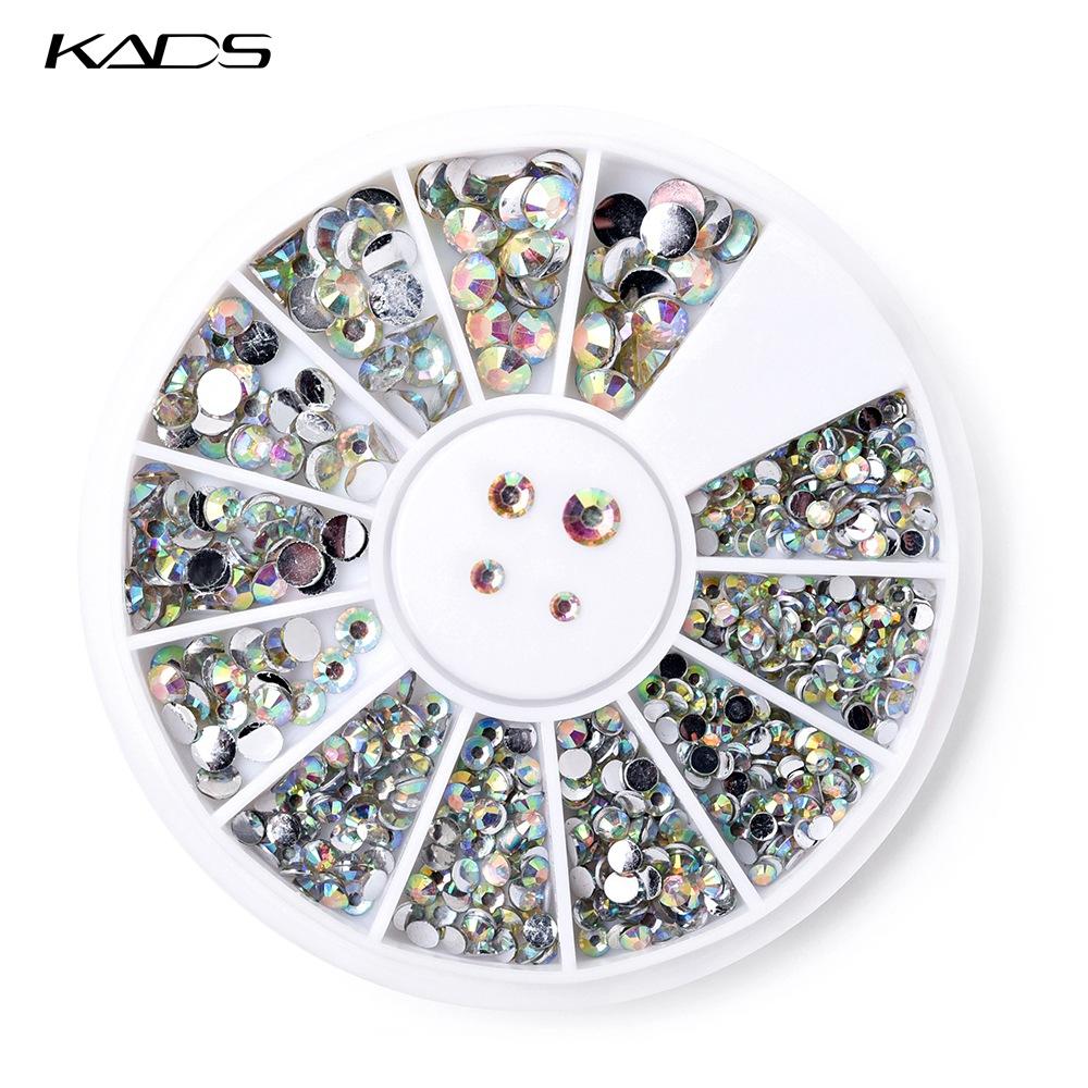 kads Glänzende 600 Stück/Box Runde Nailart Strasssteine für Nagelspitzen Aufkleber Dekoration Kristall Glitzer Strass Nailart