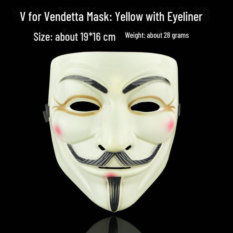 Máscara de Película V de Vendetta para Halloween: Vendetta Face, Stranger V, Danza callejera, Máscara de anciano