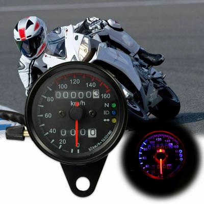 Metal Plating All Black Motorcycle Odometer Speedometer Speedometer Double Odometer