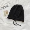Ear Protection Knitted Baggy Beanie Hat Soft Solid Color Pullover Hat Drawstring Wool Cap  Outdoor