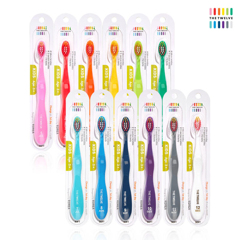 [The Twelve] Step 3 Kids Toothbrush Vivid 12P Children's Fine Bristles