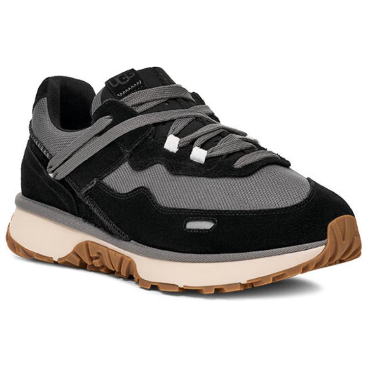 UGG Retrofi Leather Comfortable Fashion Slip Resistant Low Top Casual Shoes Men Casual Shoes Black Gray 1167070-BLK