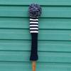 1 Piece White Knit Stripes Golf Club Head Cover Set Kopfbedeckung Hybrid Wood
