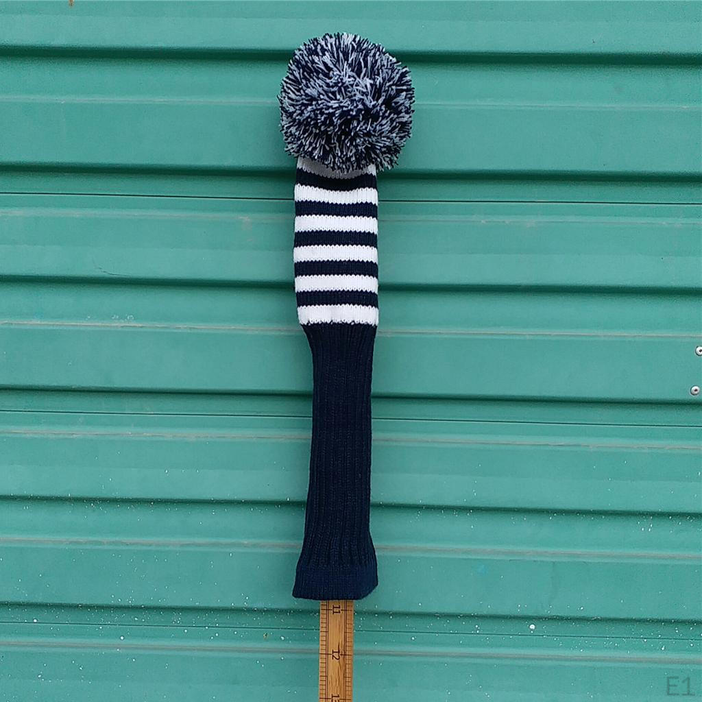 1 Piece White Knit Stripes Golf Club Head Cover Set Kopfbedeckung Hybrid Wood