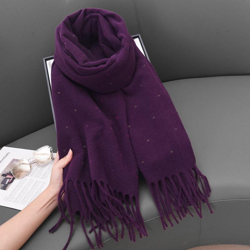 Maillard Women's Warm Polka Dot Scarf - Autumn/Winter Korean Style Versatile Shawl