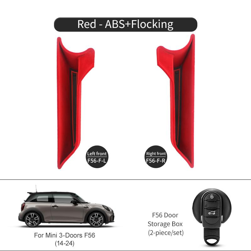 Car Door Armrest Storage Box Stick Shell Flocking For Mini Cooper F56 F55 F57 ABS Phone Wallet Car Storage Slot Car Decoration