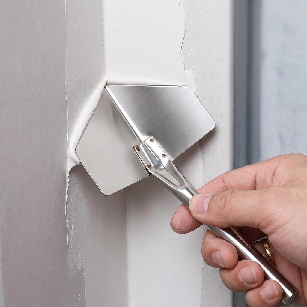 Corner Finishing Tool with Hanging Loop | Stainless Steel Build, Smooth Metal Handle, for Home