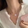 "European & American Double-Layer Love Necklace: Hip-Hop Inspired Long Sweater Chain for Women"