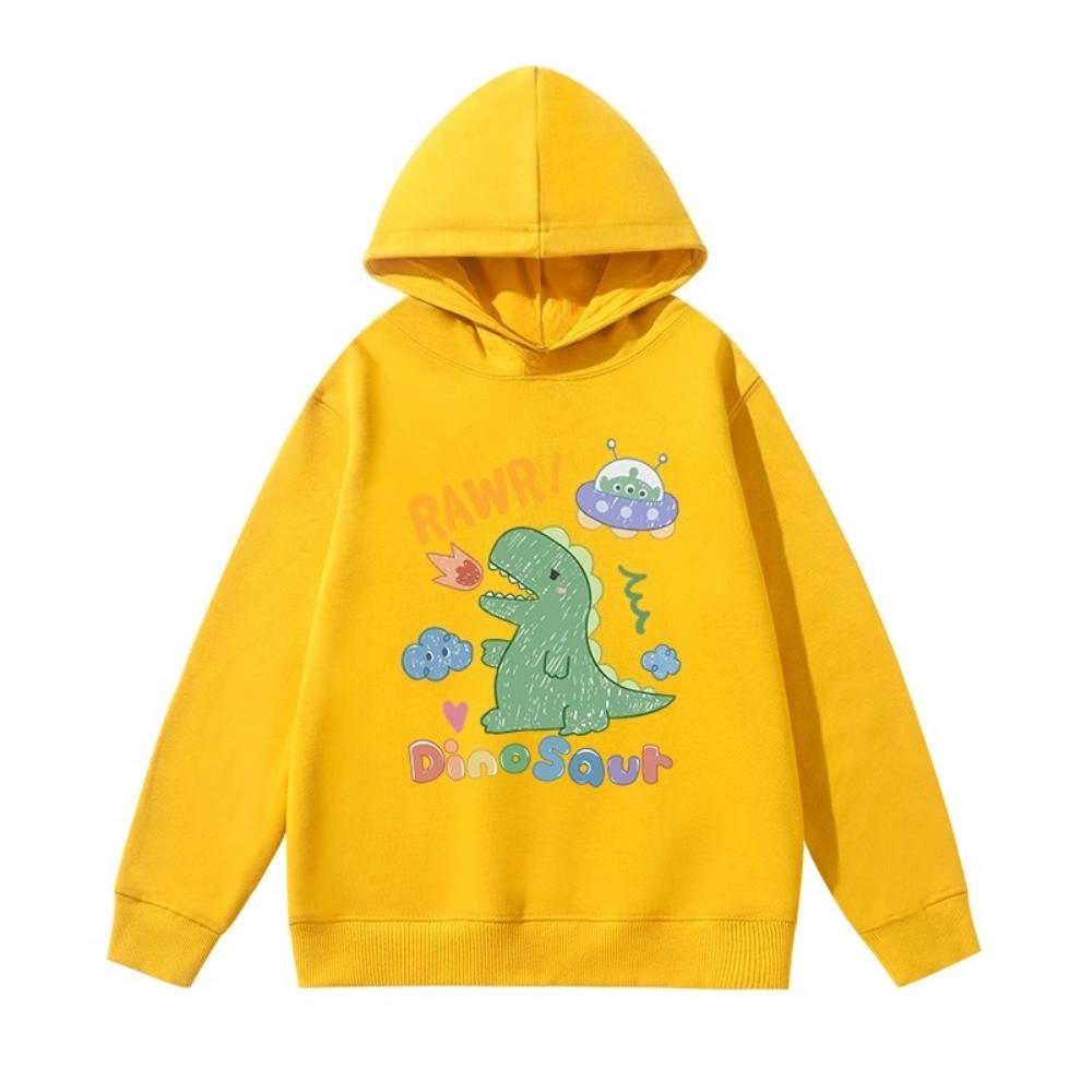 New Style Cartoon Little Dinosaur Bear Children's Sweatshirt Autumn and Winter Warm Children's Hoodie Boy Girl Clothing