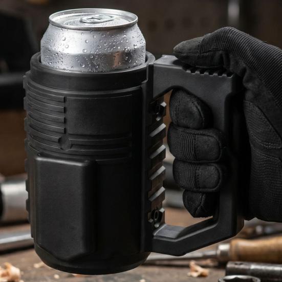 Huaqianguhh Taktický držák na plechovku piva, Rukáv na nápoj, 3D tištěný izolační rukáv ve stylu Assault s rychloupínacím systémem pro