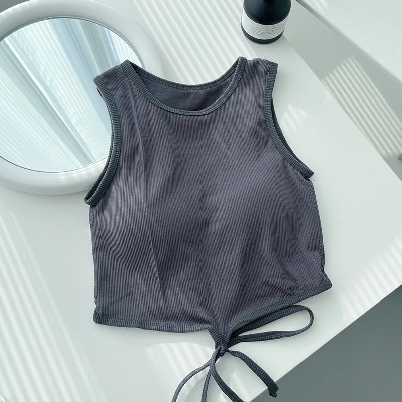 Women's Top Korean Vest Sleeveless Slim Sexy Including Chest Pad Female Camisole