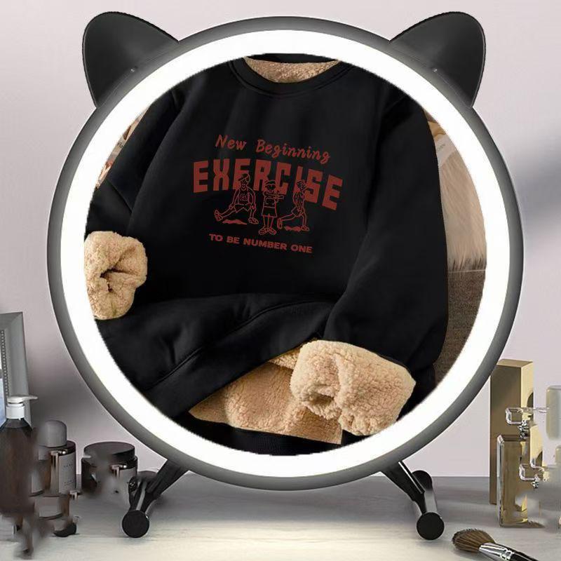 Sweatshirts for Men and Women In Winter Loose Letter Printed Plush Thickened Hooded Sweatshirts Warm Thickened Fleece Lined Pullover Tops XXXXL 1985₽