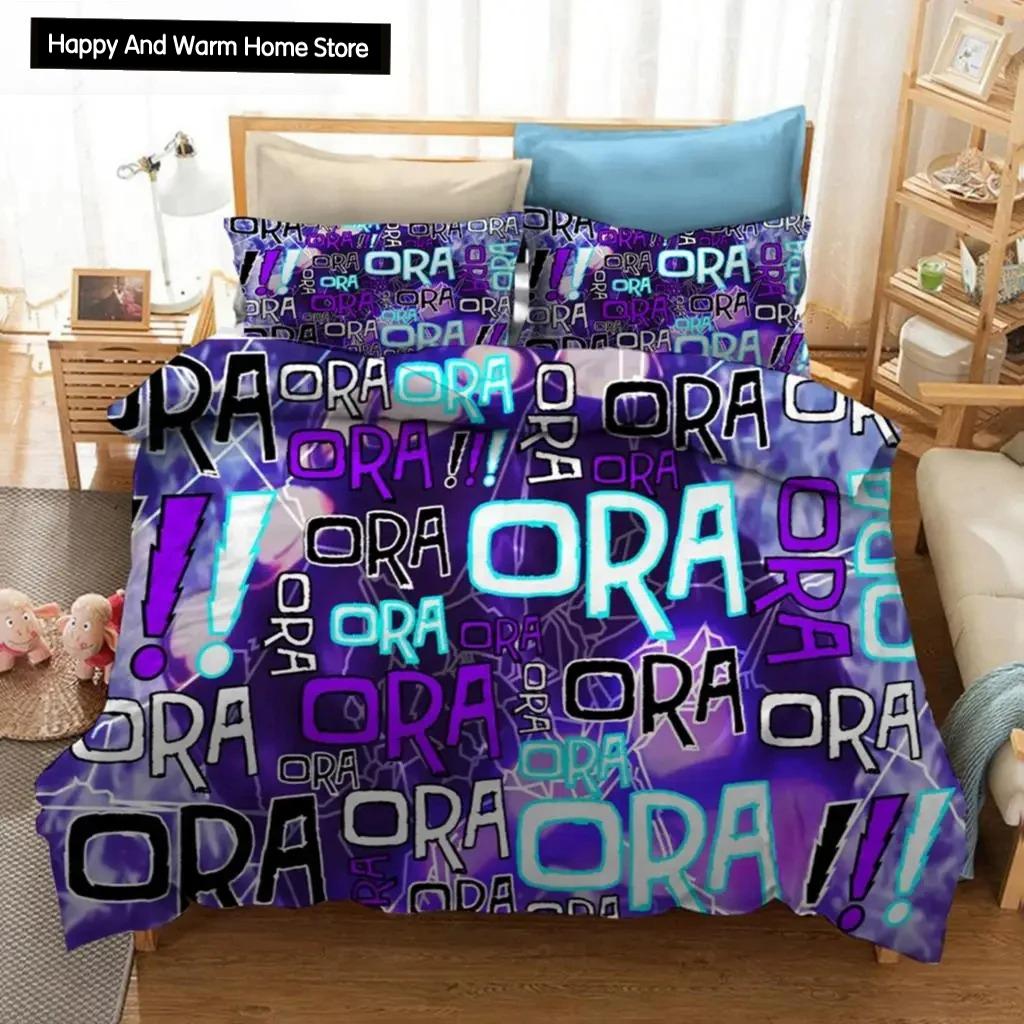 3D Druck Anime JoJo Bizarre Adventure Jotaro Kujo Bettwäsche Set Jungen Mädchen Twin Queen Size Bettbezug Kissenbezug Bett Jungen Erwachsener