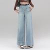 Fengxiao 2025 Autumn Women's Loose High-Waisted Straight-Leg Jeans