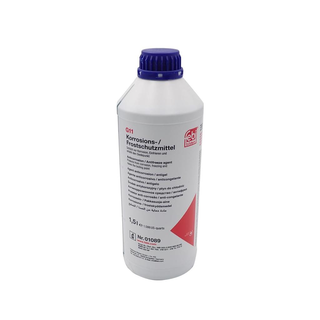 febiLLC Antifreeze LLC Coolant for BMW, MINI, Mercedes-Benz, etc., Blue, 1.5L Bottle, 83192211194, 83192211191/01089