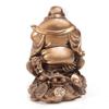 Lucky Feng Shui Ornament Maitreya Toad Figurine Money Fortune Wealth Chinese Golden Frog Toad Desk Decoration Office Home