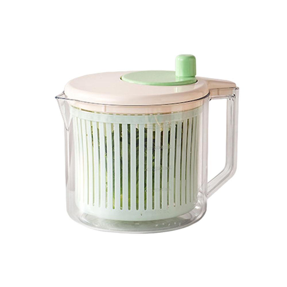 

Multi-Use Vegetable Washing Basin Drain and Spin Dryer Fruit Manual Spin Basket Vegetable Washing