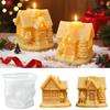 Christmas Candle Molds Holiday House Mould 3D Silicone Mold for Resin Casting Christmas Making Home Decor Holiday Crafts