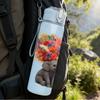 1PC Elephant Hold Colorful Flower Bouquet Print 750ml Color Plastic Sports Water Bottle Leakproof Flip Straw Lid Suitable for Sports Office Home Use