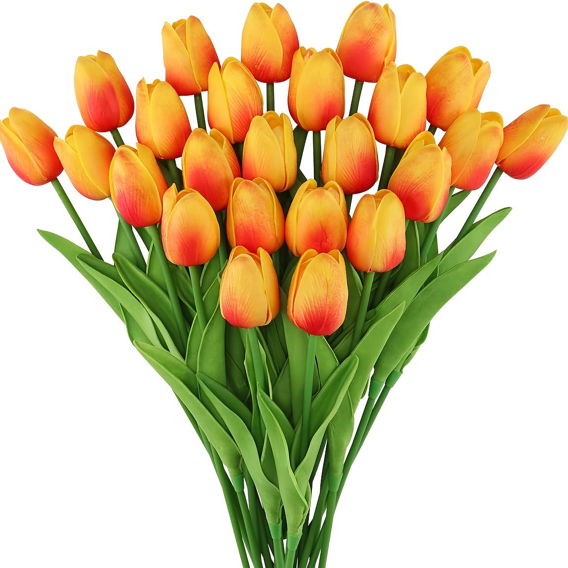 

30 Yellow Latex Tulips,Realistic Touch Artificial Flowers.Suitable For Home Room Decoration,Party,Weddings,Excellent Gift Choice