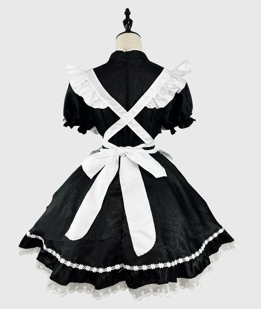 Maid Gothic Devilish Maid Maid Cute Maid Sexy Maid Size M [YZZYQQ] Costume, Lolita, Outfit, Headband, Café Costume, Apron, Costume, Costume, Black,
