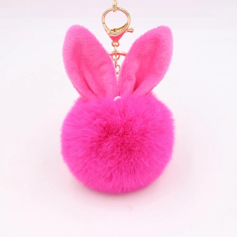 Rabbit Ear Hair Ball Keychain Pendant Plush Pendant Imitation Fur Bag Jewelry Fury Ball