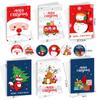 6pcs Mini Christmas Greeting Cards Merry Christmas DIY Folding Kraft Paper Card New Year Xmas Party Invitations Gifts Postcard