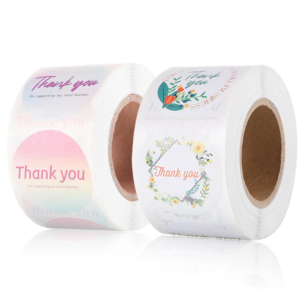 

2 рулона/коробка, круглая наклейка «Спасибо», наклейка для скрапбукинга, конверта, подарочного цветочного украшения, канцелярских этикеток, наклейки 1,5 дюйма
