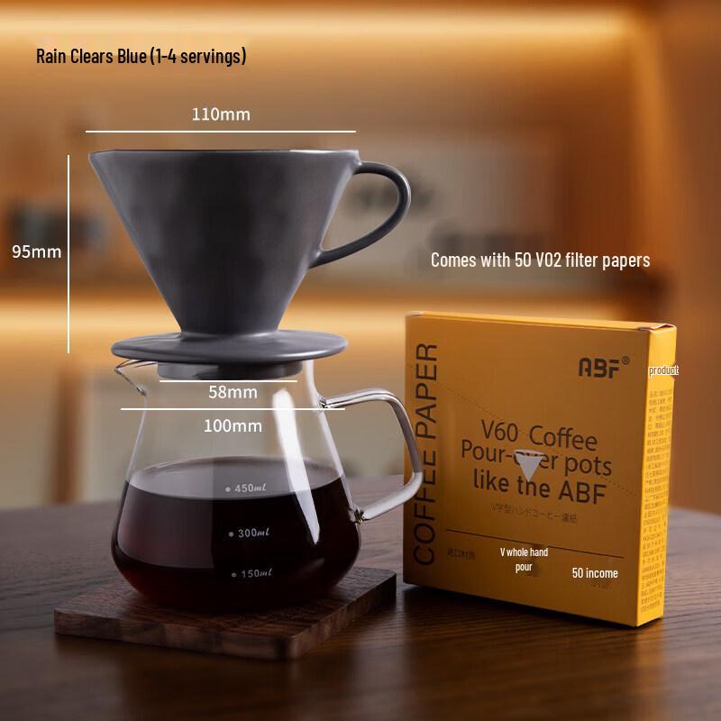 Qiwei Ripple Ceramic V60 Hand-Pour Coffee Filter Set