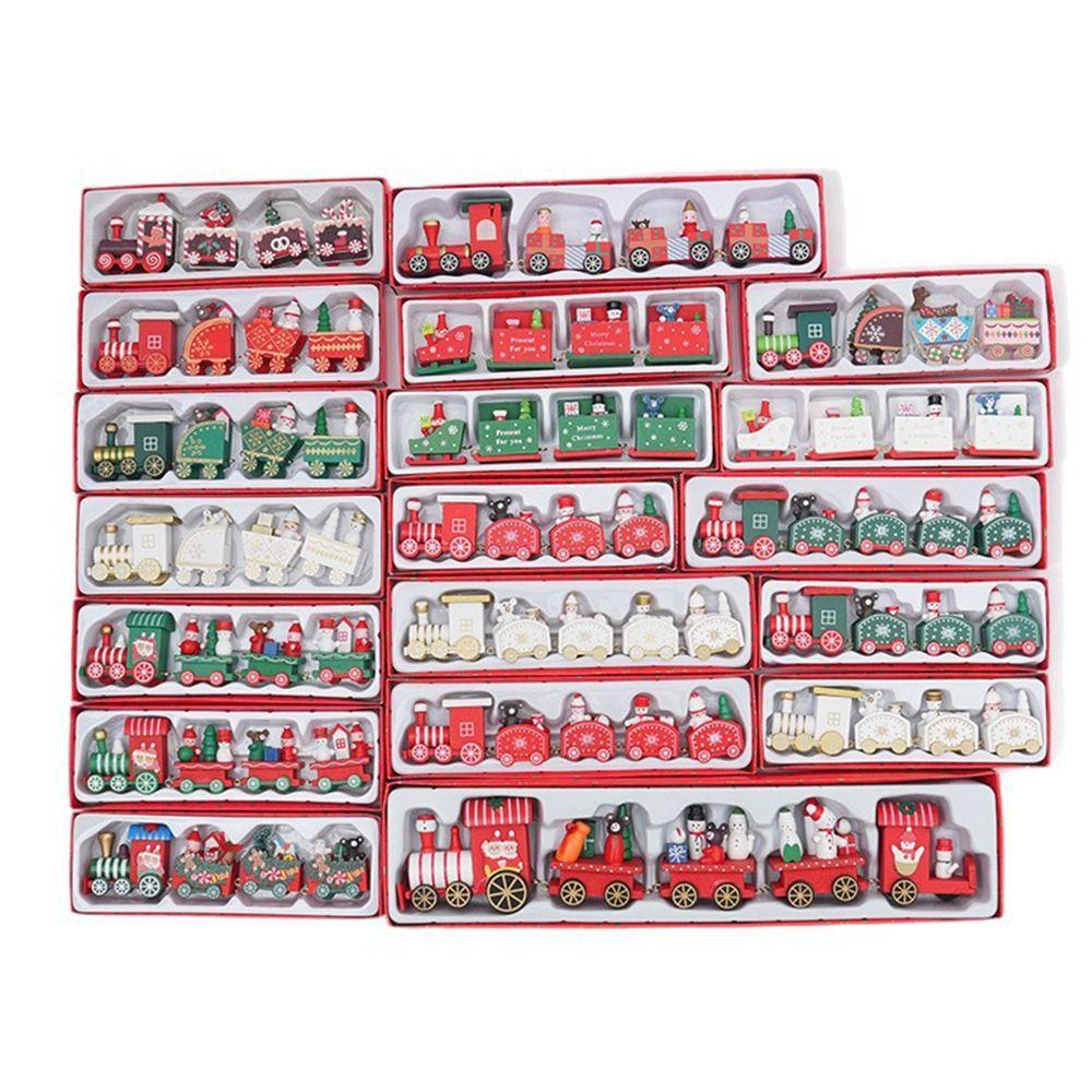 Multicolor Christmas Train Cartoon Animal Mini Christmas Tree Train  Ornament