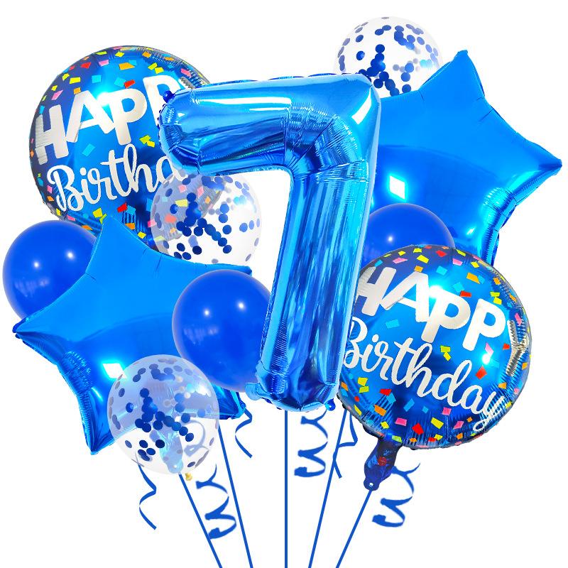 13pcs Blue Birthday Balloon with "Happy Birthday" Text - Perfect for Party Decorations, Anniversaries, and Festive Celebrations