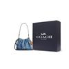Coach Faye 22 Monogram Chain Strap Cotton And Leather Crossbody Bag Medium Women bags Denim-Blue CDB94-IMTYV