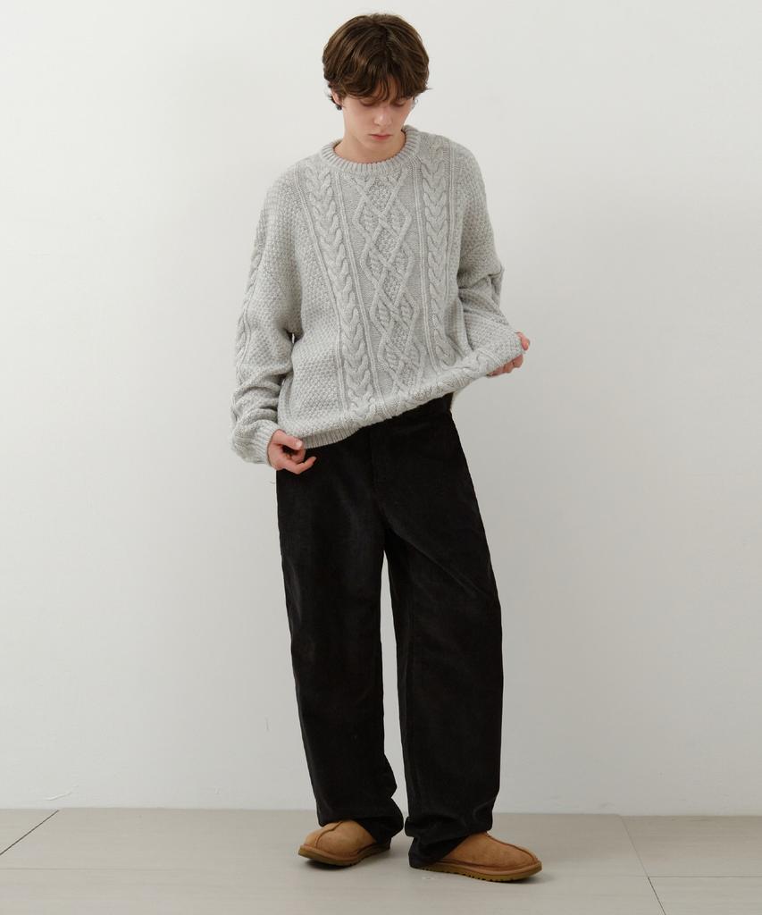Wednesday Oasis Arden Cable Round Knit_Light Gray(Wc25-Kn91)