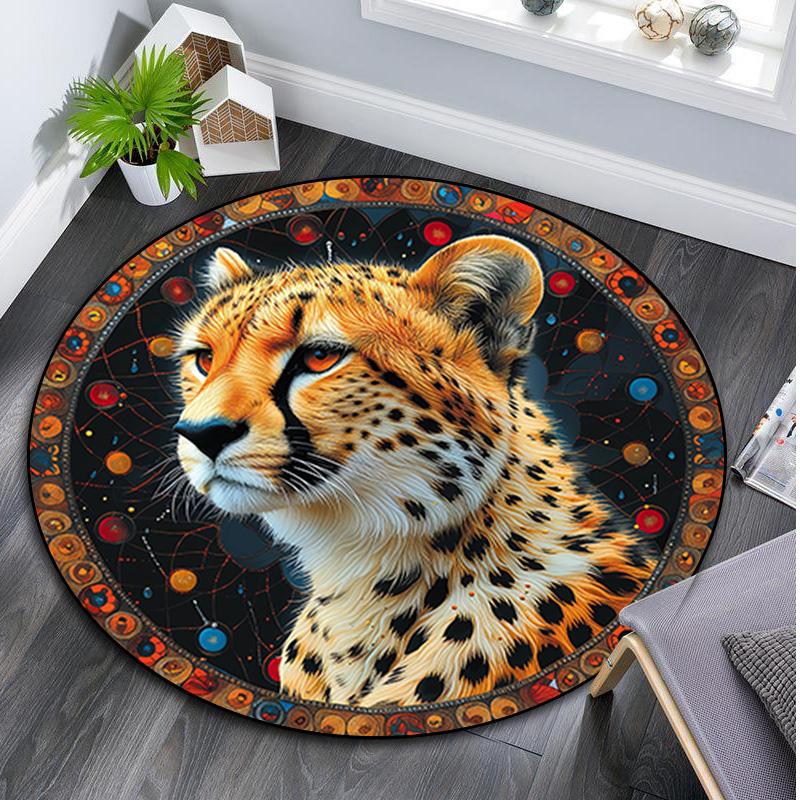 Animal Circular Rug - Office Decorative Carpet For Living Room Bedroom Door Mat Floor Rug Computer Chair Area Rug