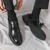 Size38~48 Mens Leather Italy Designer Brand Luxury Casual Office Black Tassel Loafers Moccasins Wedding Dress Male Shoes for Men