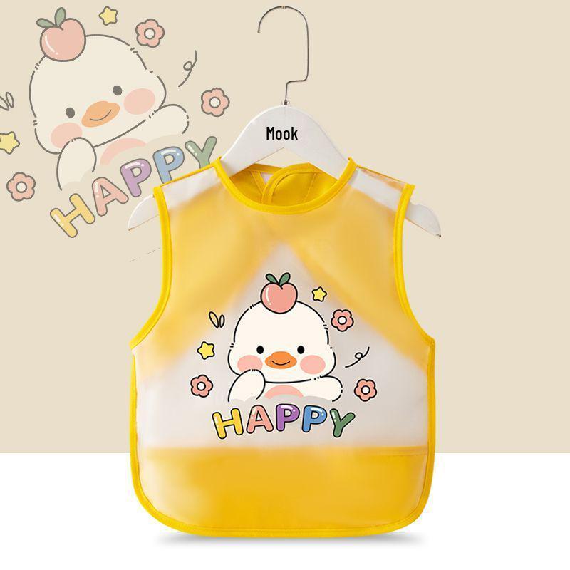 Waterproof Unisex Baby Bib: Anti-Stain Sleeveless Smock for Kids, Reversible Protective Wear.