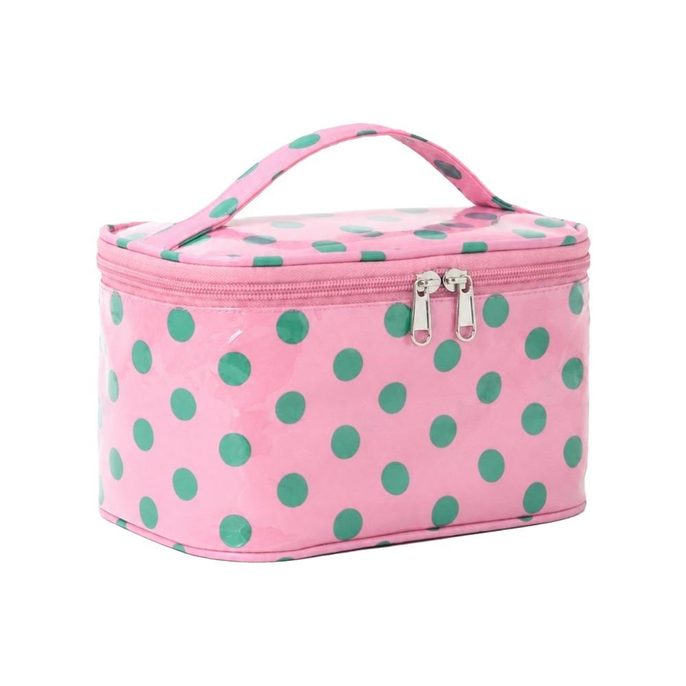 Polka Dot Cosmetic Bag PVC Make Up Organizer Polka Dot PVC Makeup Bag Business Trip