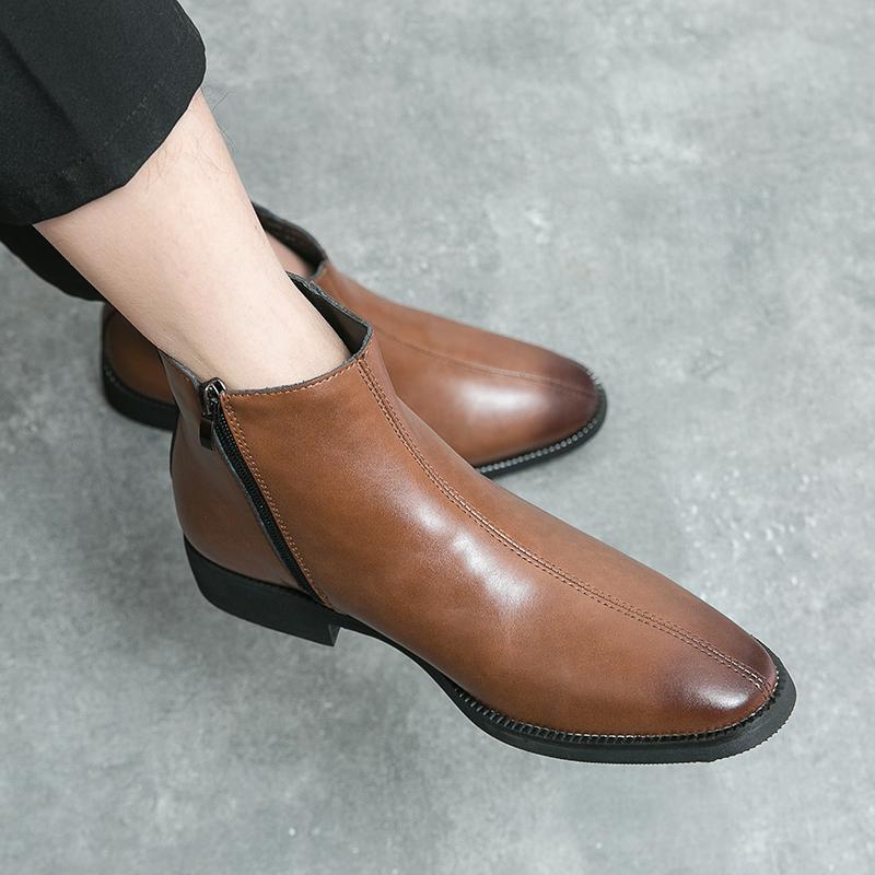 Fashion Luxury Brand Men's Low Top Shoes Men's Slip-On Chelsea Boots Fashion High Top Ankle Boots Casual Comfortable Male Walking Shoes
