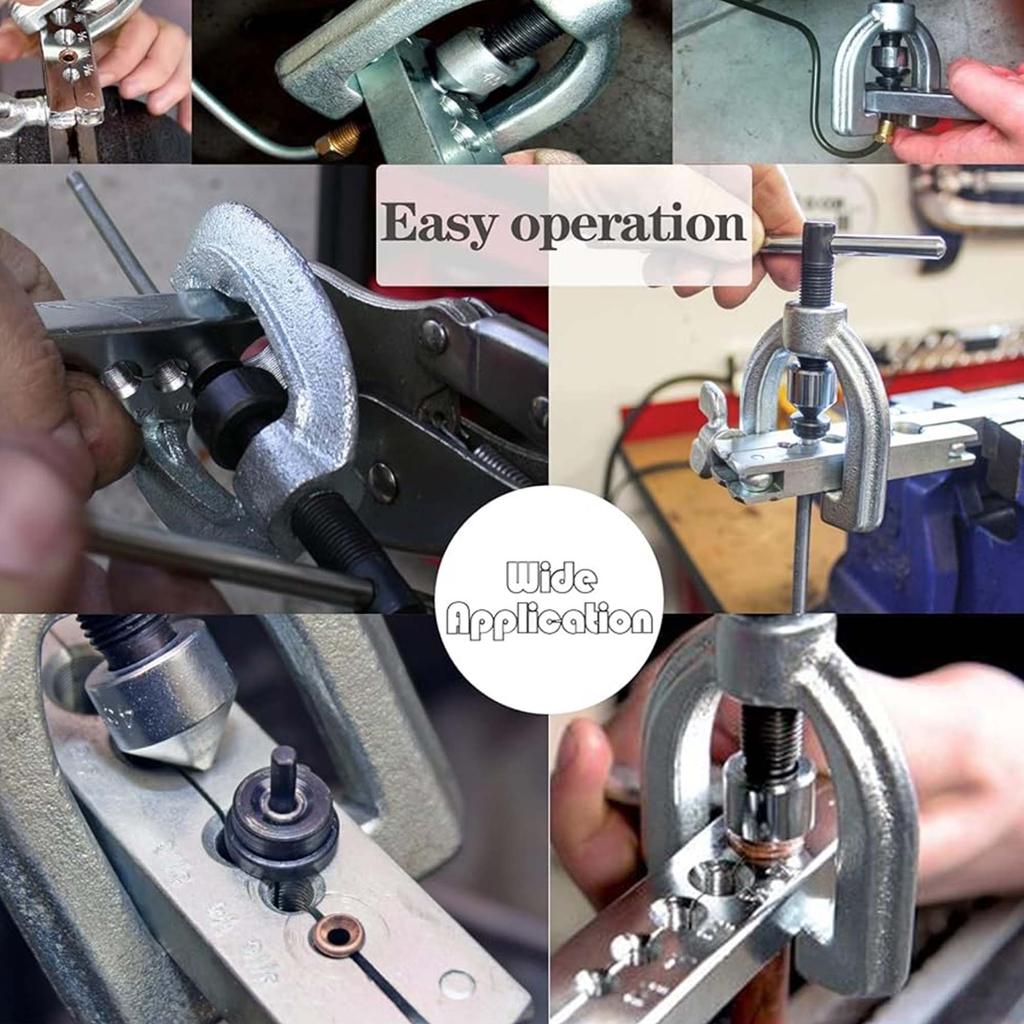 Copper Tube Pipe Flaring Tool Expander with Jig 3/16in 1/4in 5/16in 3/8in 1/2in Brass Aluminum Tube Tubing Flare Tool Set