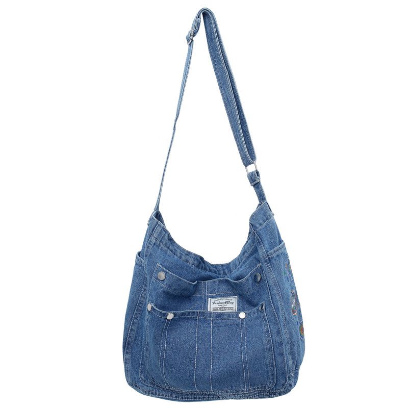 Vintage Denim Handbag Women Retro Grunge Print Punk Casual Crossbody Bags Female Harajuku  Messenger Bag Aesthetic