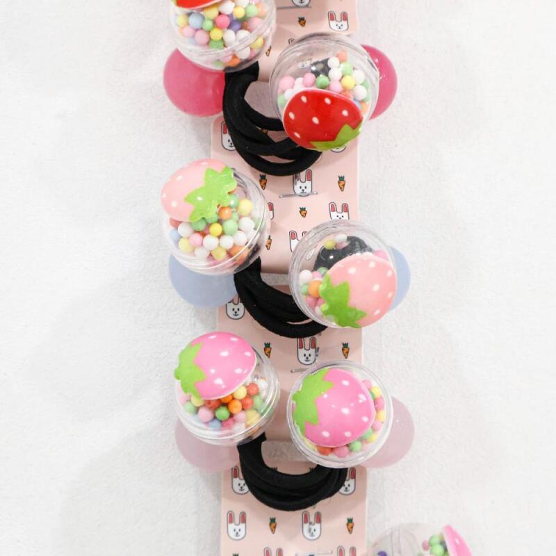Women's Accessories Strawberry Color Ball Elastic Set
