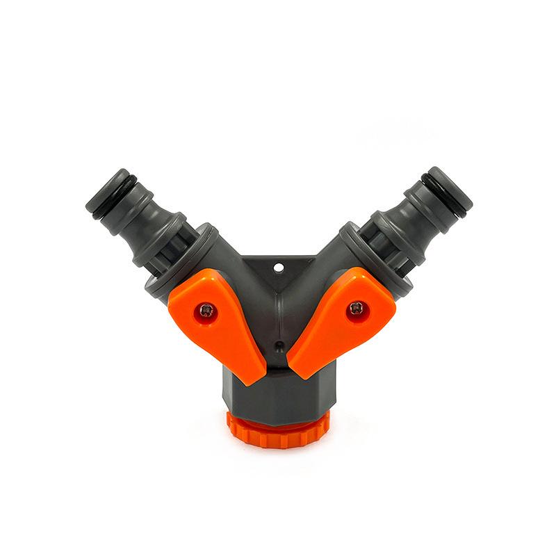 Garden Y-Shaped 3-Way Connector with Switchable Ball Valve for Hose Conversion