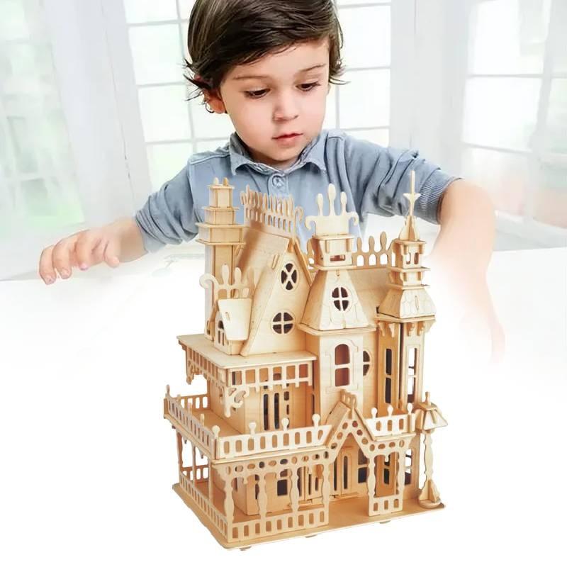 Fantasy Villa Model House Kit 3d Puzzle Model Set Woodcraft Construction Toy