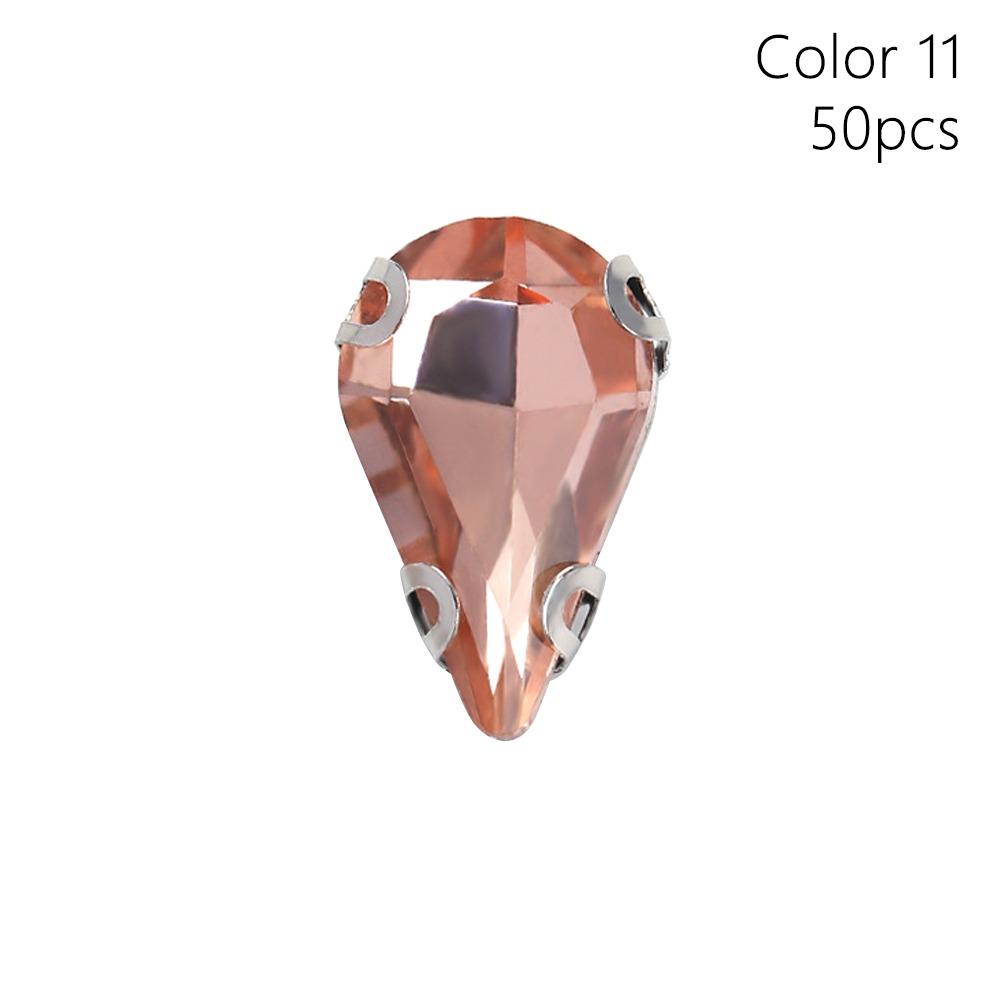 50 szt./Opakowanie Z Srebrnym Mocowaniem Kryształowe Kamienie Szklane Diamentowe Koraliki Ozdoba DIY Ubrania Odzież Buty