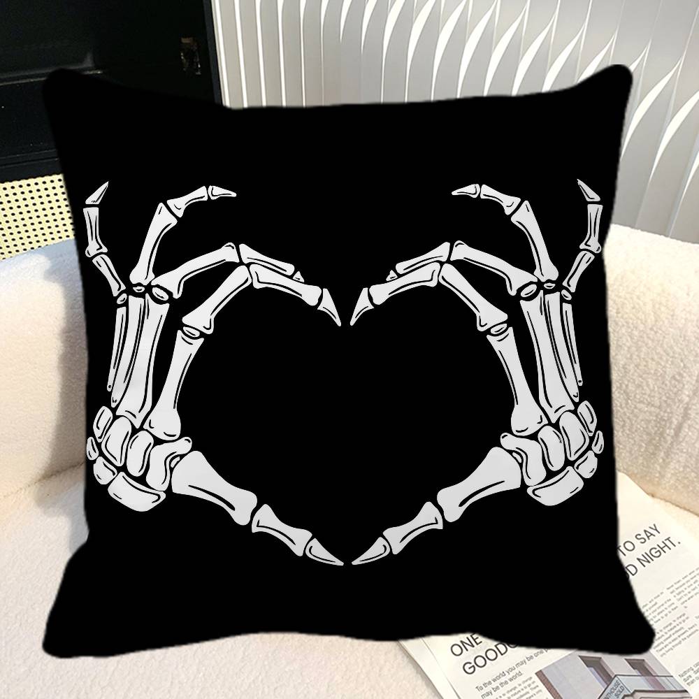 Simple Skull Love Married In Love Pillow Case Square Pillow Bedroom Sofa Leisure Comfort Cushion Car Home Decoration