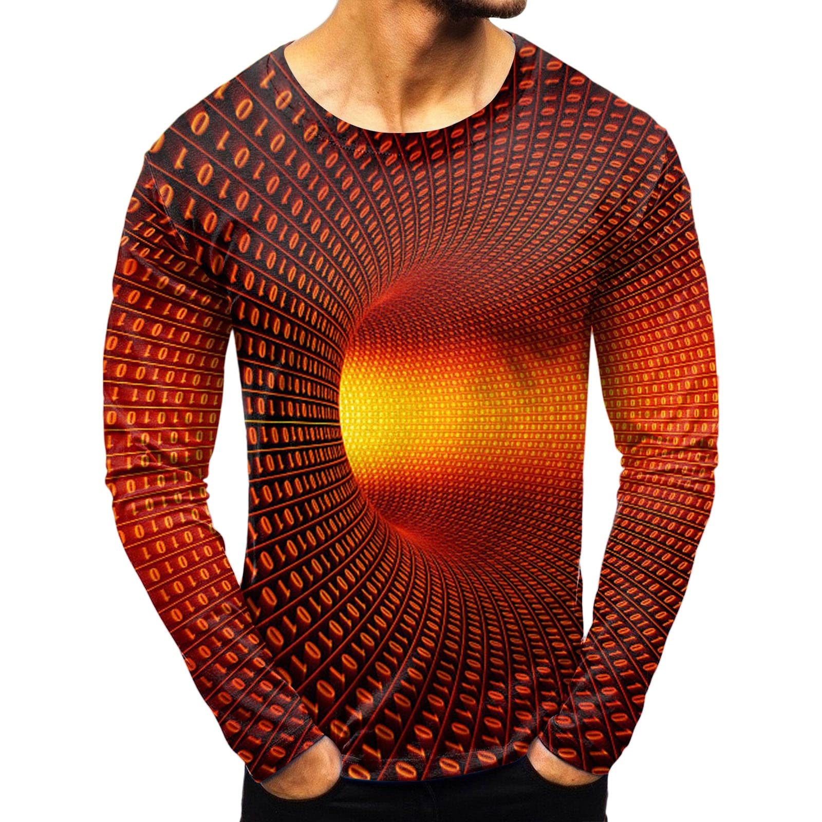 

Модные футболки с абстрактным принтом Осень Мужская и женская одежда Круглый вырез Длинный рукав Футболки Топ Мужской повседневный пуловер 6XL