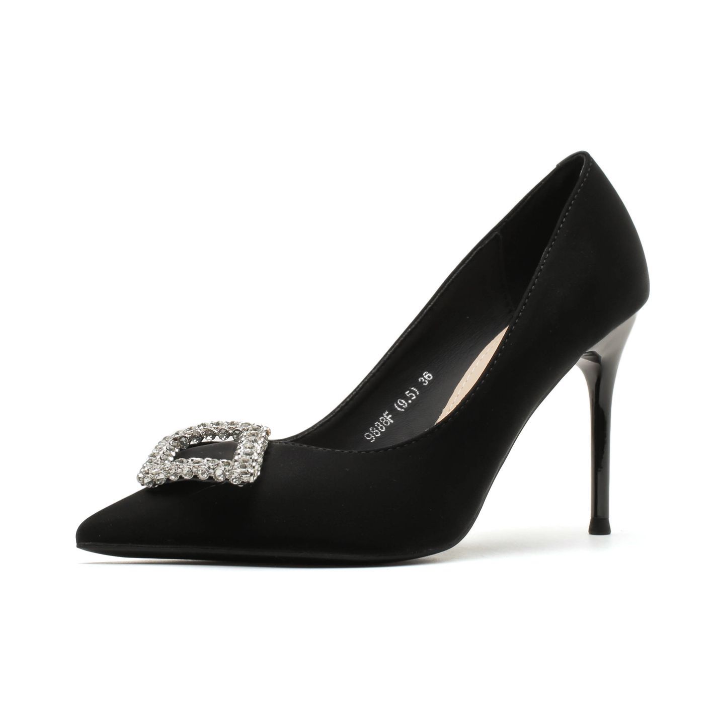 

Стразы квадратная пряжка тонкий каблук острый каблук обувь темперамент повседневный универсальный 40