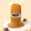 Children's Knitted Woolen Beanie Hat with Scarf Cover and Pom-Poms for Ages 1-6